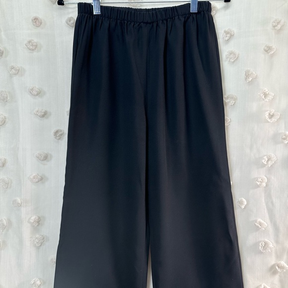 Kasper Pants - Kasper Women’s Black Elastic-Waist Wide Leg Pants Size 8